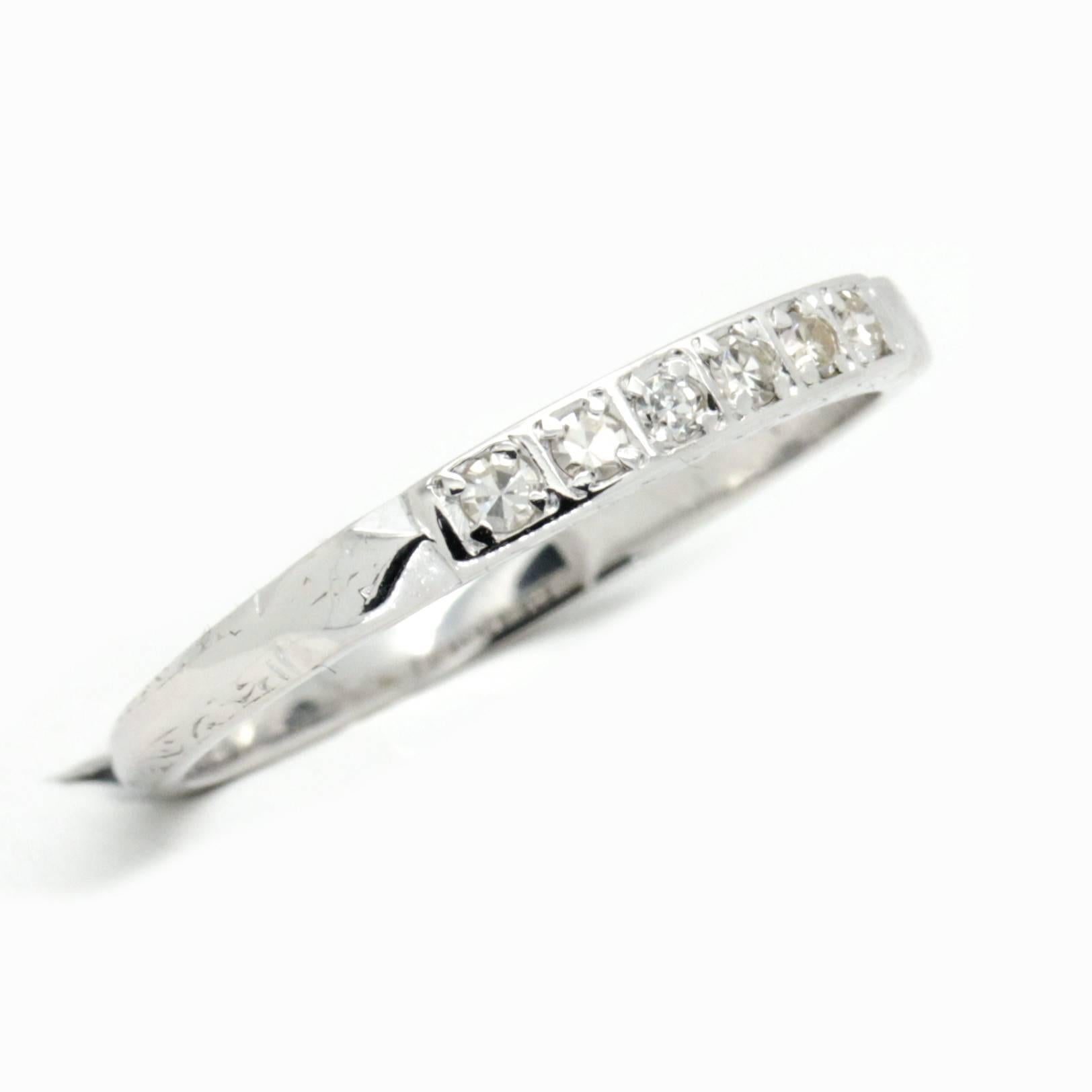 Art Deco, Vintage Diamond Wedding or Eternity Ring In Excellent Condition In Sydney CBD, AU
