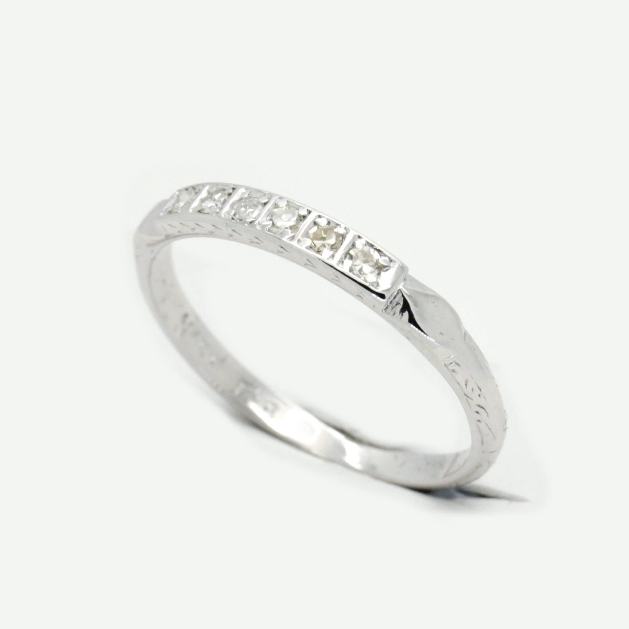 Art Deco, Vintage Diamond Wedding or Eternity Ring 2