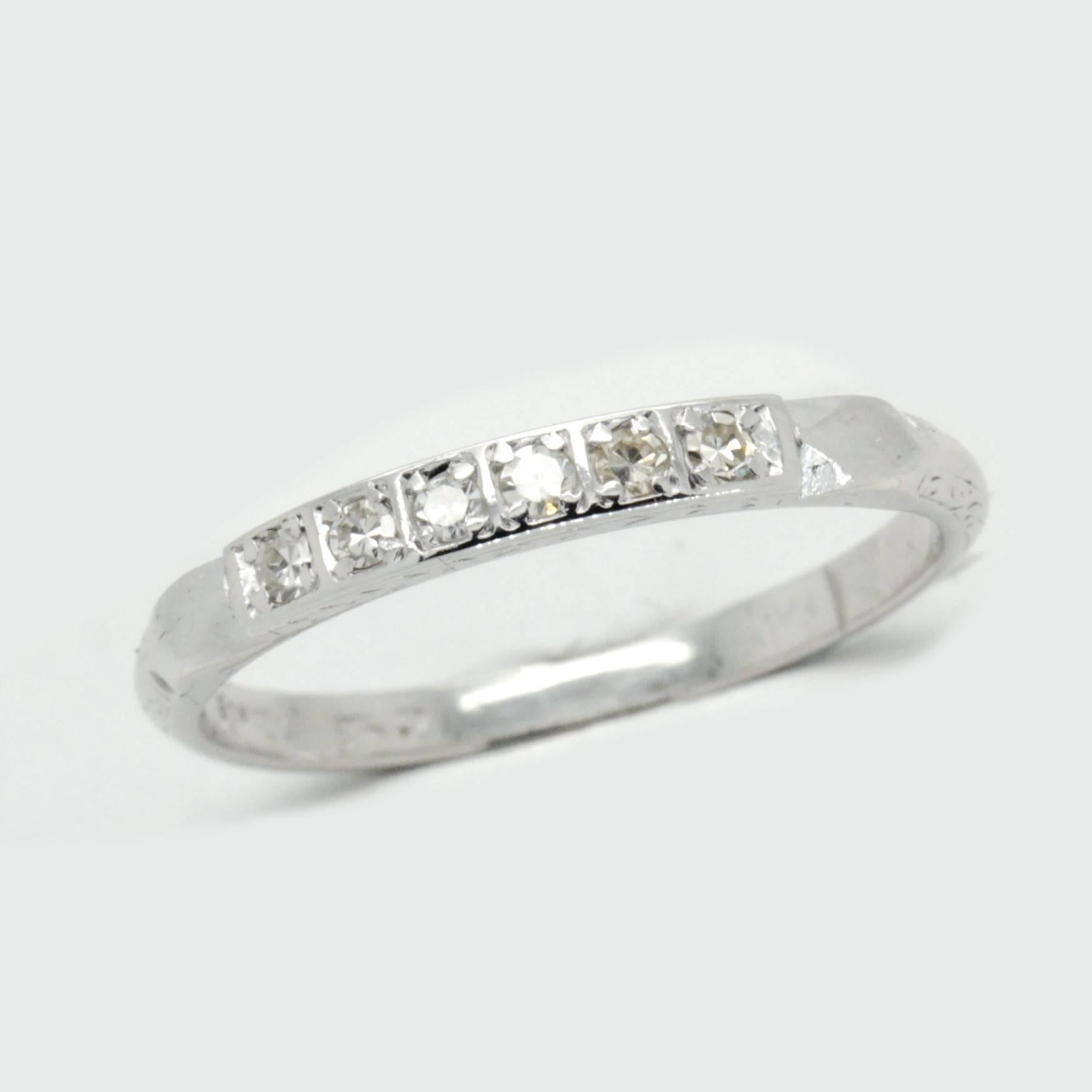 Art Deco, Vintage Diamond Wedding or Eternity Ring 3