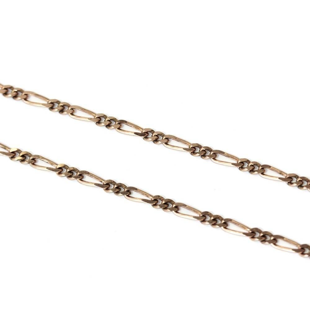 Beautiful classic vintage long 9ct rosey yellow gold necklace, circa 1940's- 60's.  

Length - 68cm
Weight = 11.10 gram
