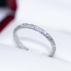 Antique Art Deco, circa 1920 18 Carat Engraved Wedding Band or Stacking Band