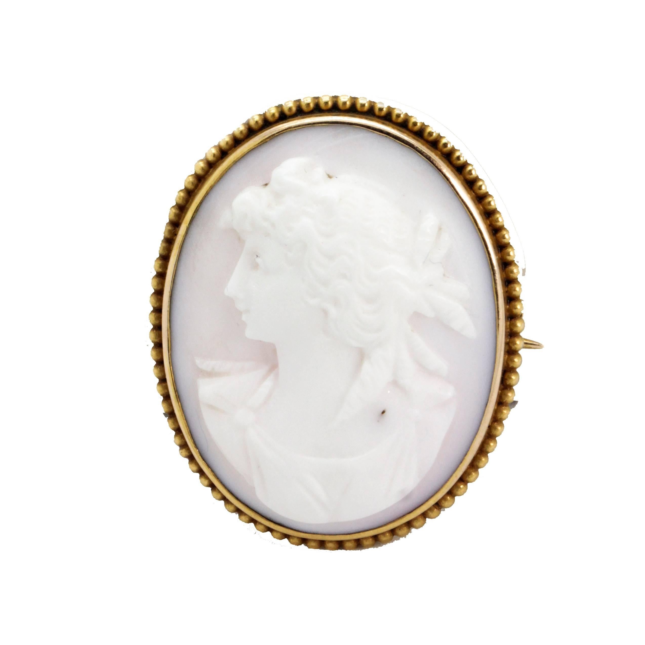 Lovely Victorian Original Cameo Brooch For Sale