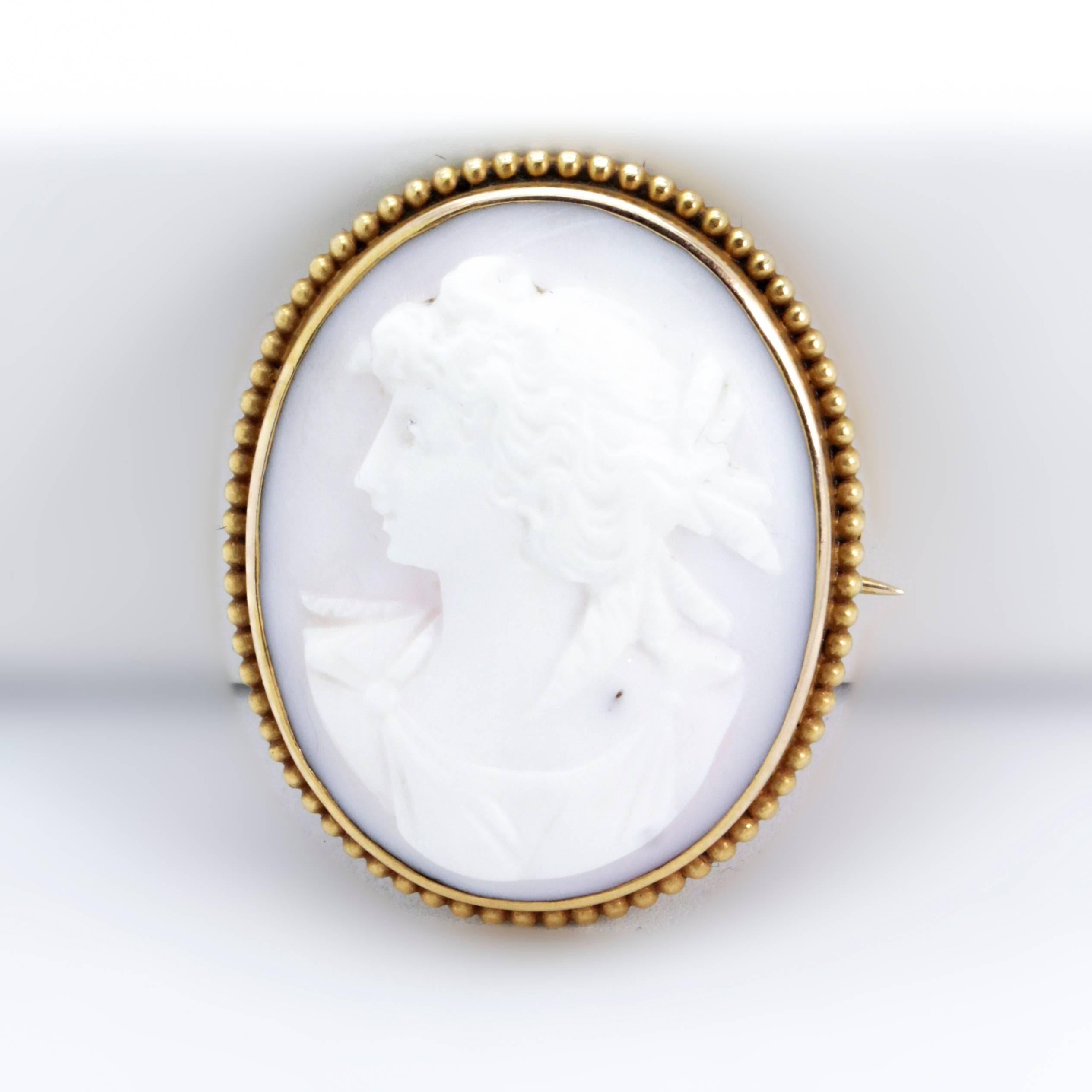 Women's Lovely Victorian Original Cameo Brooch For Sale