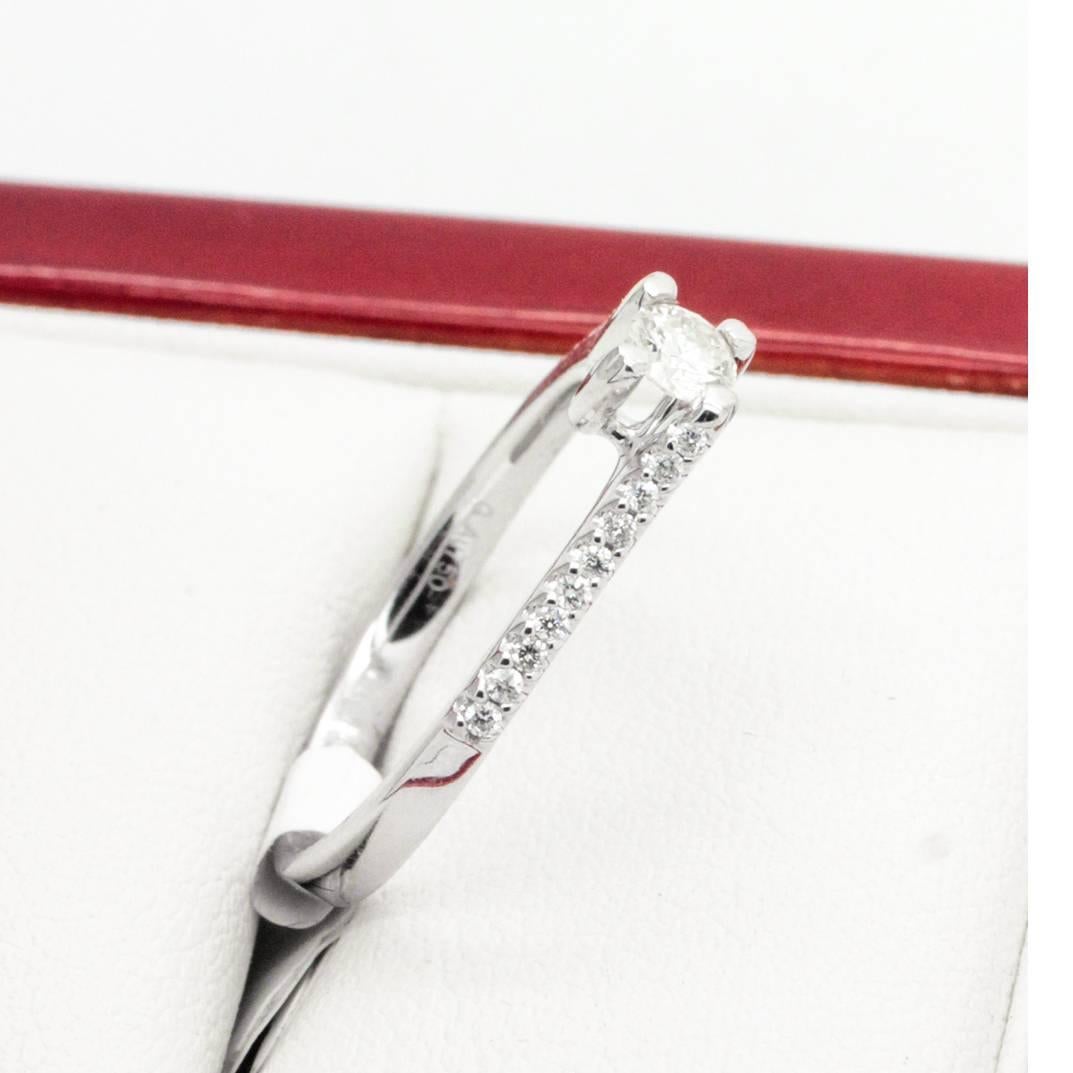 Women's Crossover Diamond Modern Engagement Ring For Sale