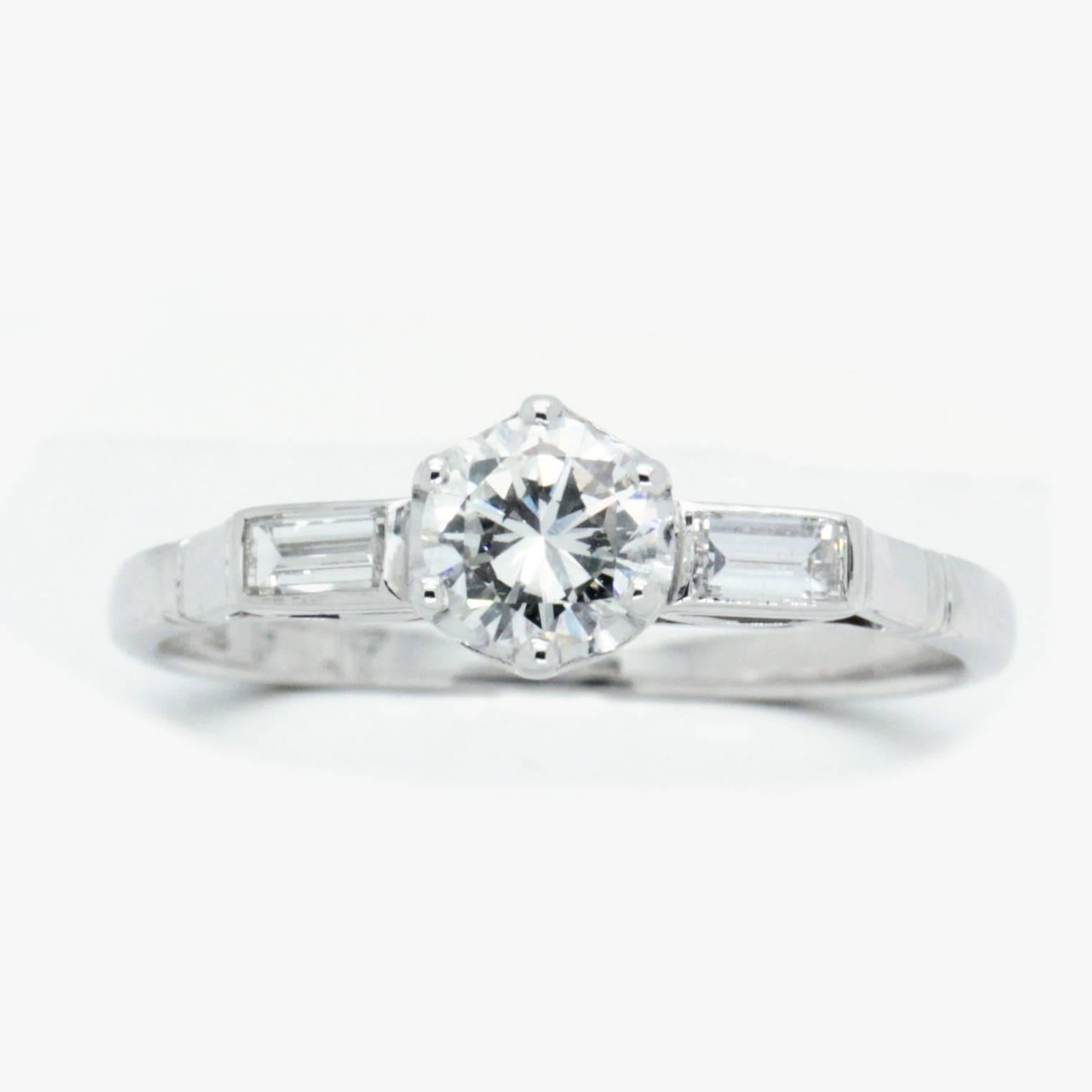 Early Brilliant Cut Vintage G VS to H SI1 Diamond Engagement Ring For Sale 1
