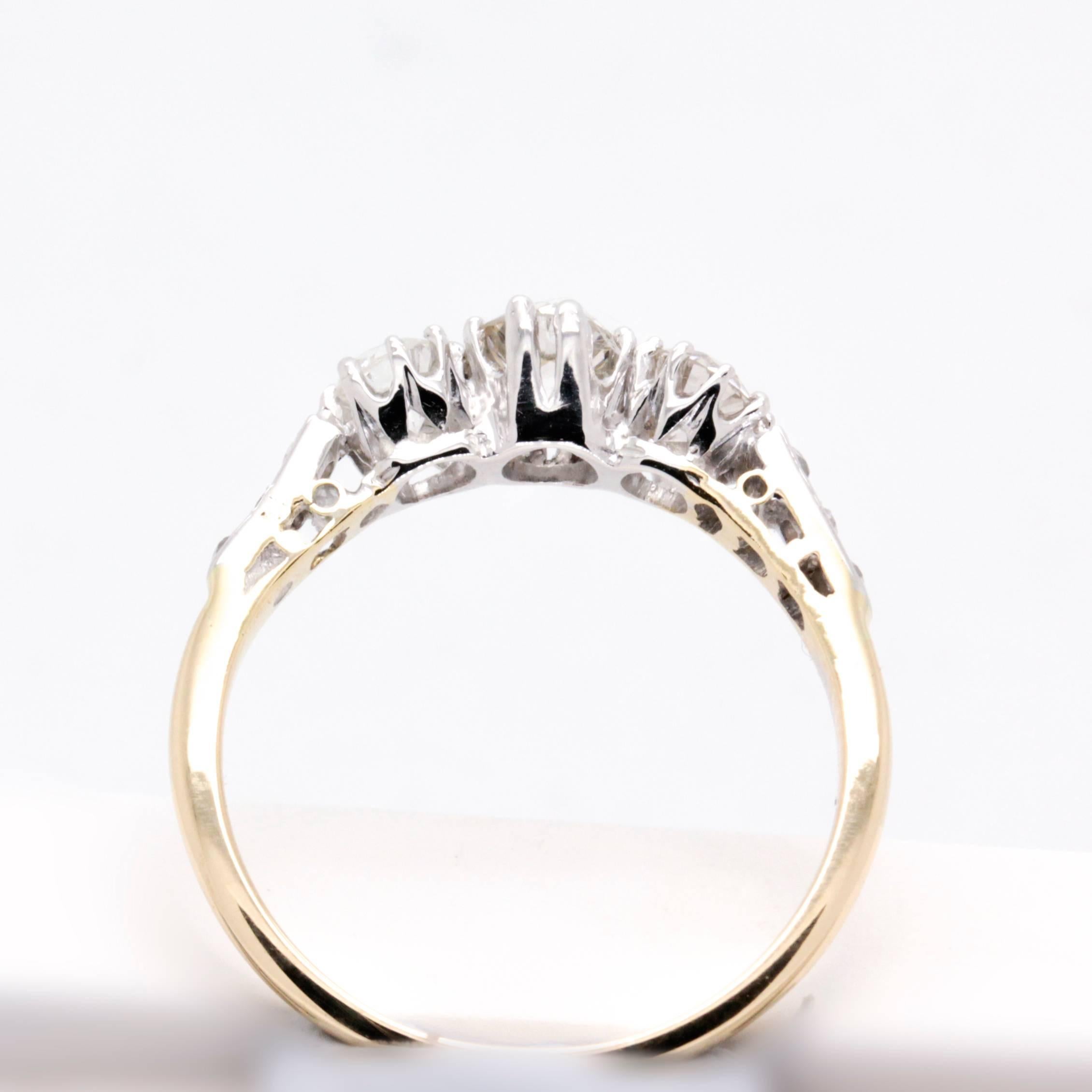 Art Deco Three-Diamond Engagement or Cocktail Ring 1