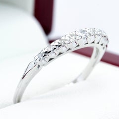 Vintage Art Deco Diamond Platinum Half Eternity Band or Wedding Ring