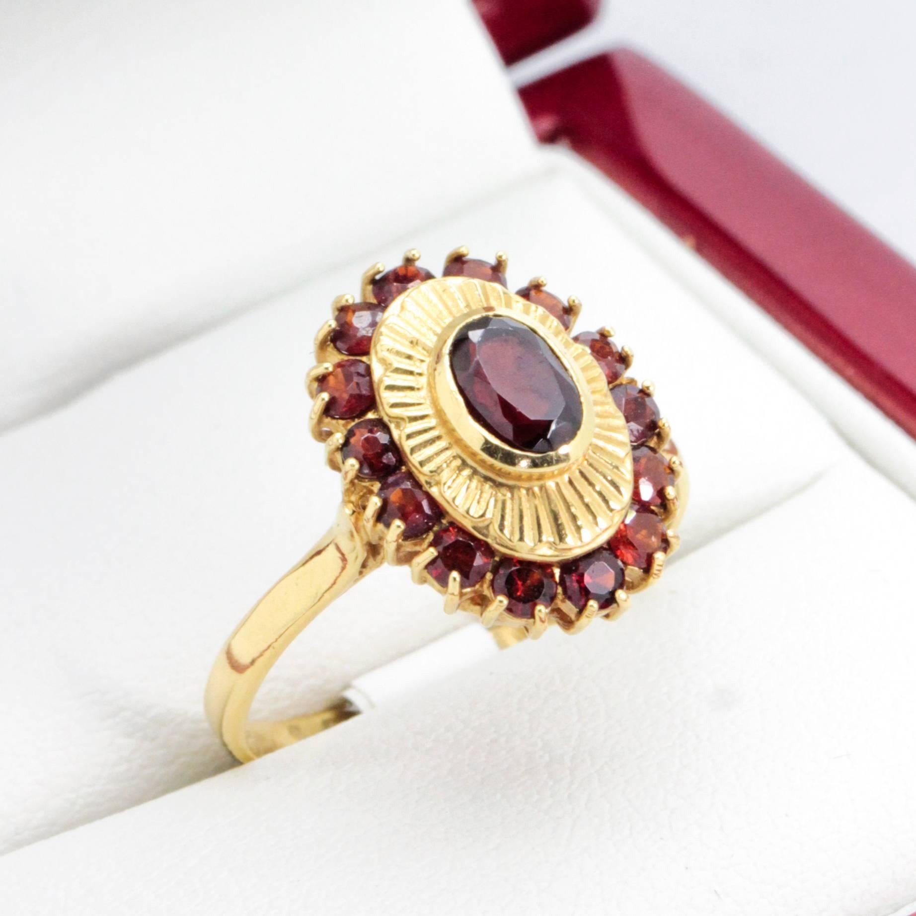 Vintage Oval Starburst Garnet Ring For Sale 5