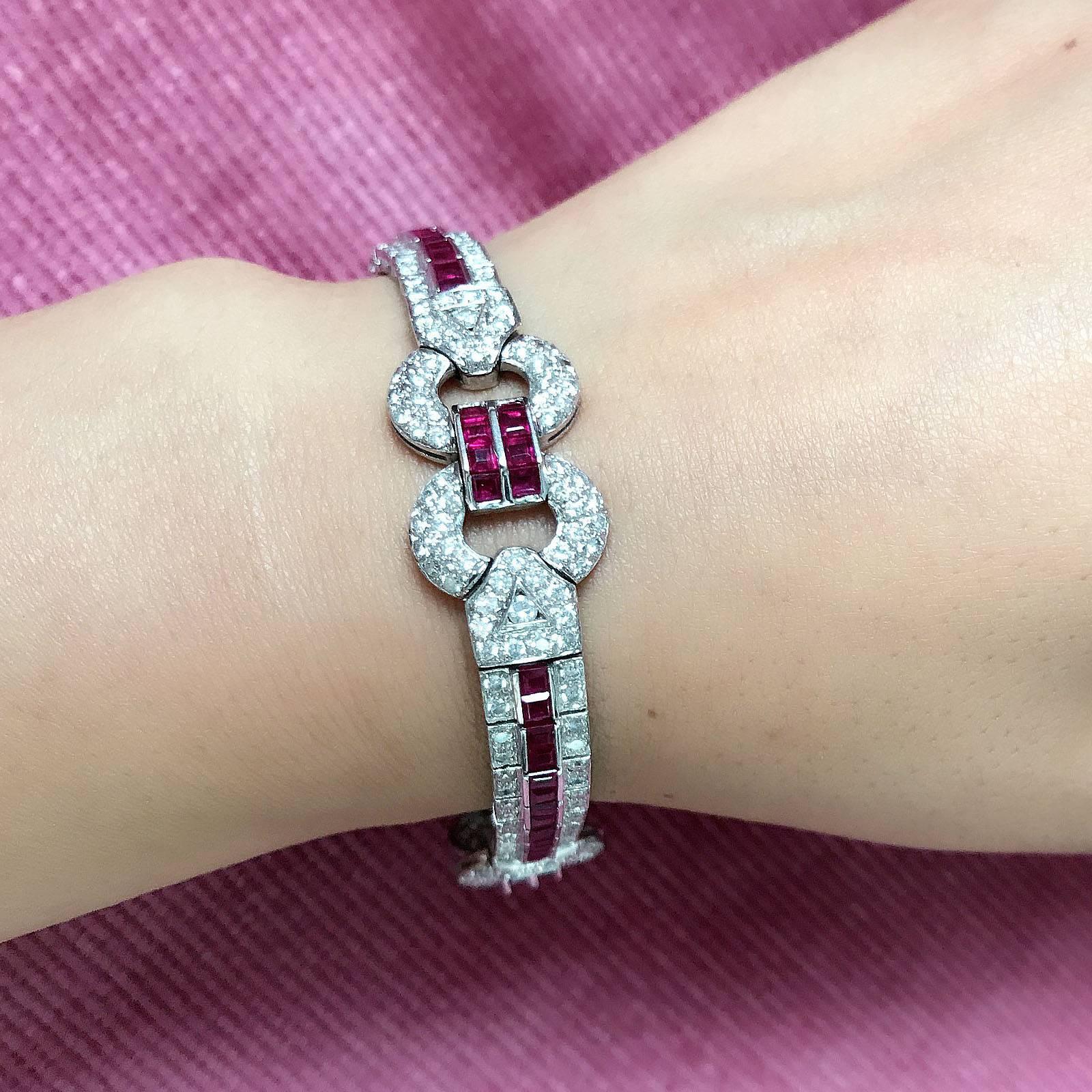 Women's Diamond Ruby Bracelet