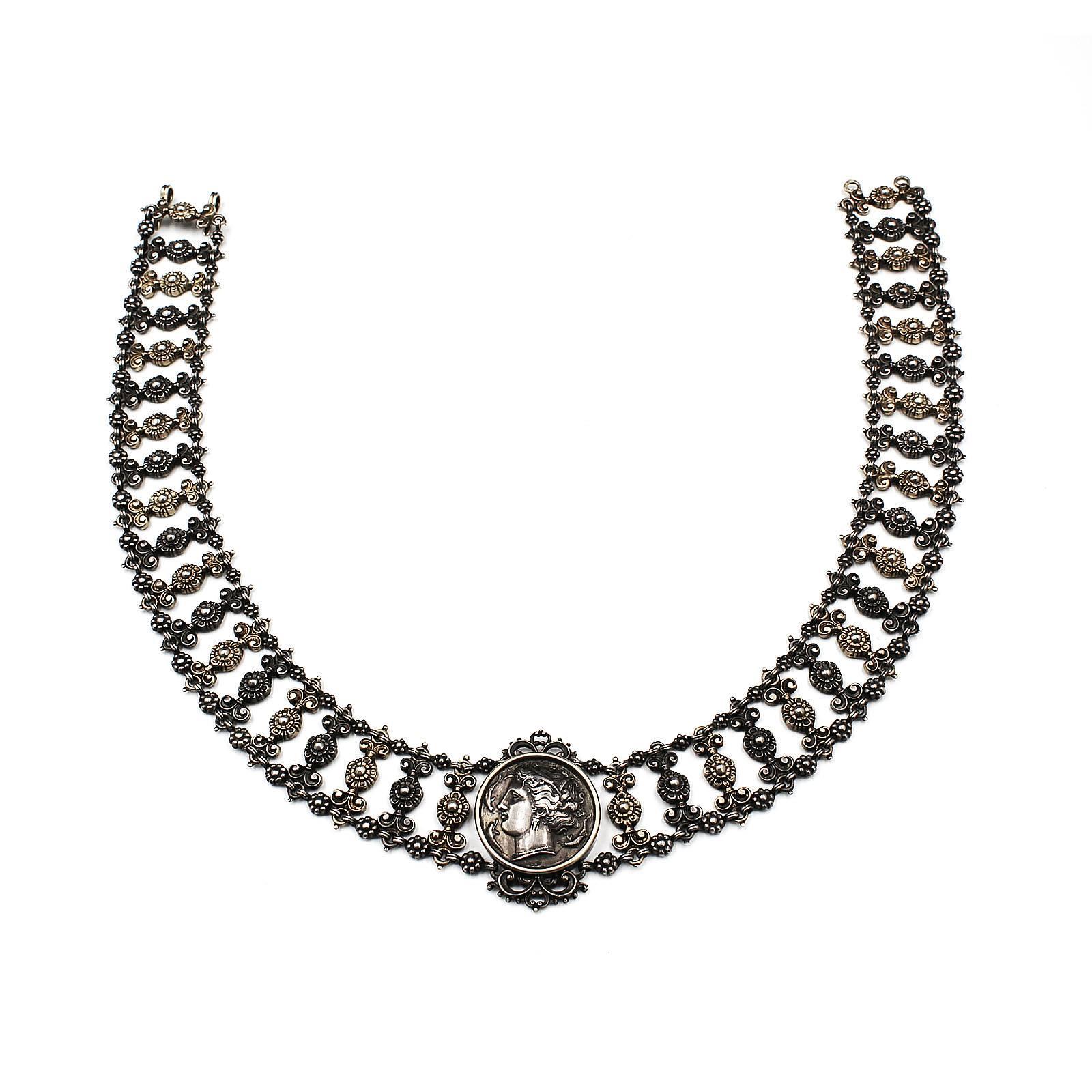 19th Century Austro-Hungarian Silver Collar Necklace