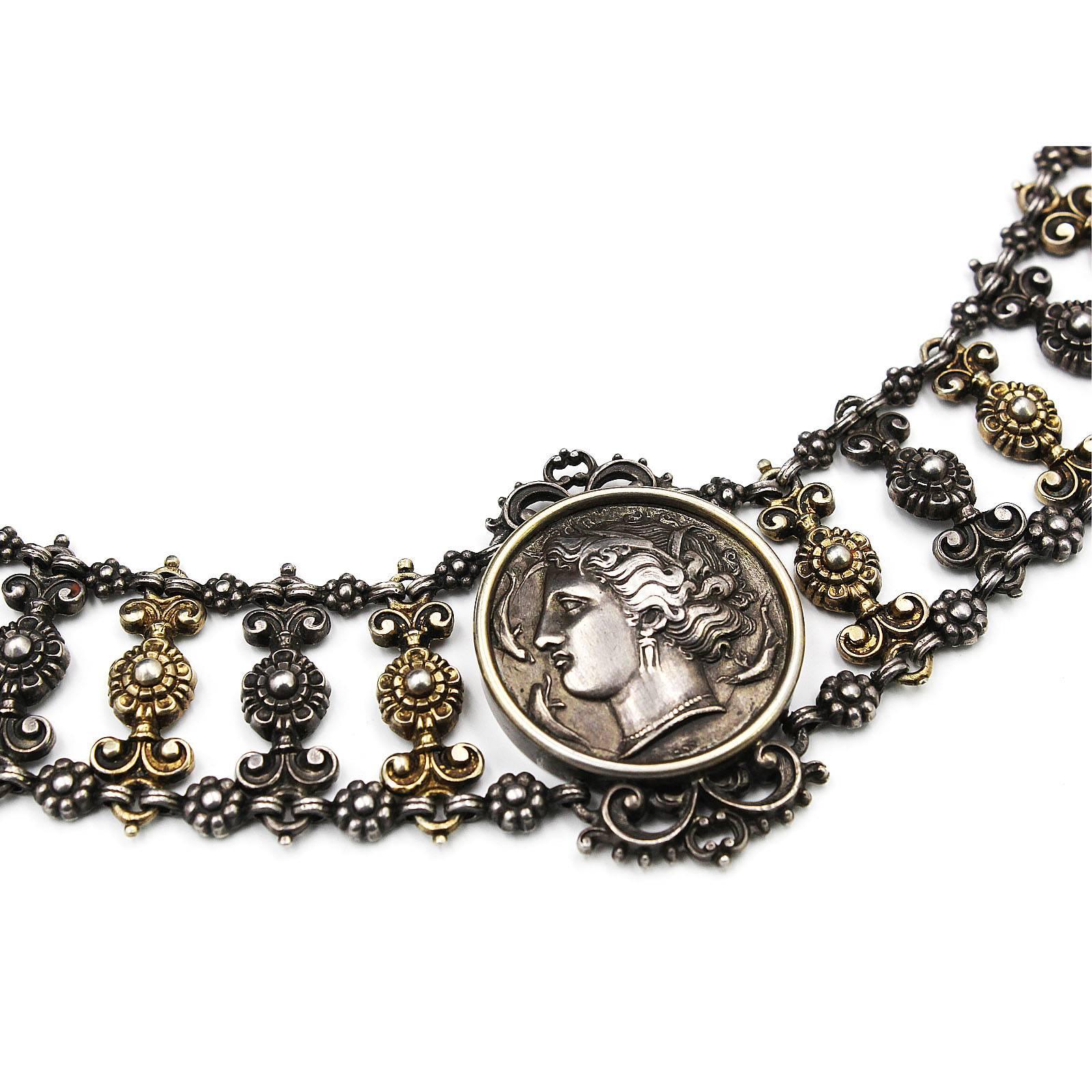 19th Century Austro-Hungarian Silver Collar Necklace In Excellent Condition In Birmingham, GB