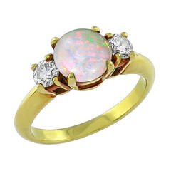 Tiffany & Co. Opal Diamond Gold Ring