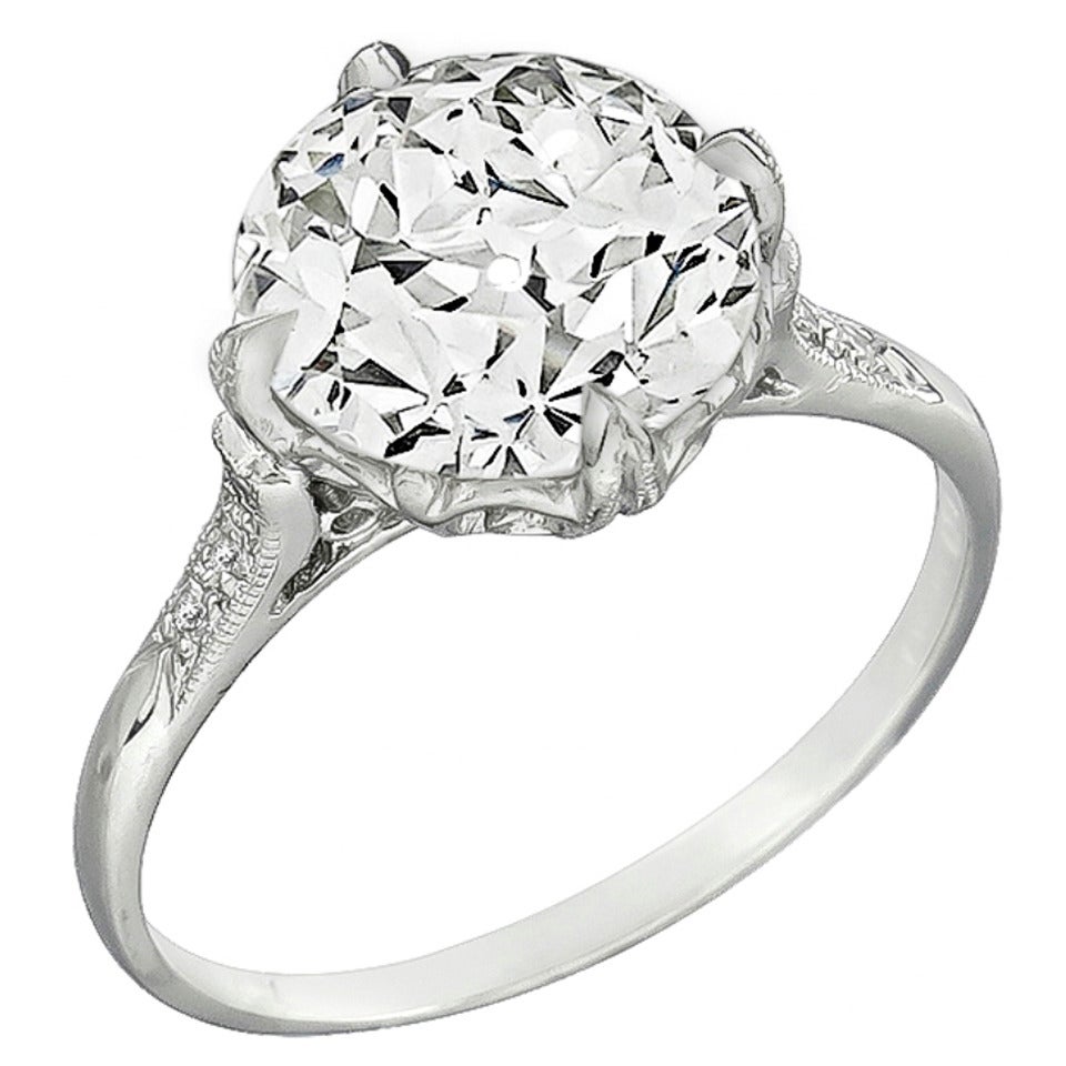 Three Carat Diamond Platinum Engagement Ring