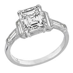 2.18 Carat Emerald Cut Diamond Engagement Ring