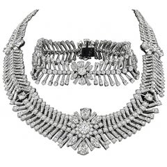 Important Diamond Necklace and Bracelet  Set