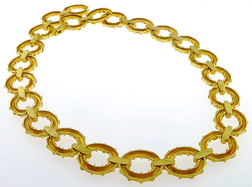 1960s Gold Link Necklace In Excellent Condition In New York, NY