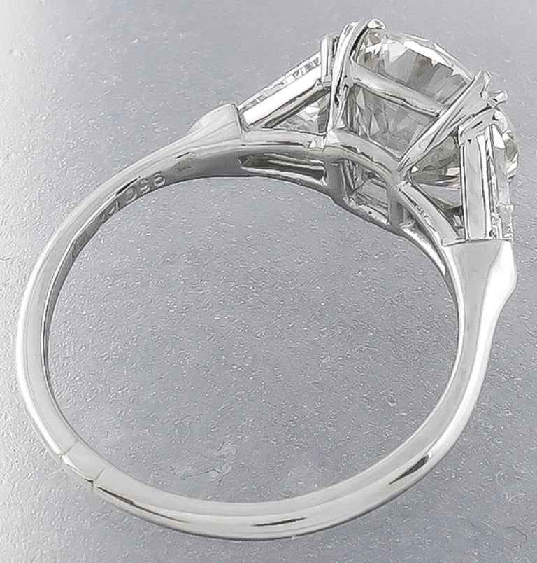 Women's 2.22 Carat GIA Cert Diamond Platinum Engagement Ring