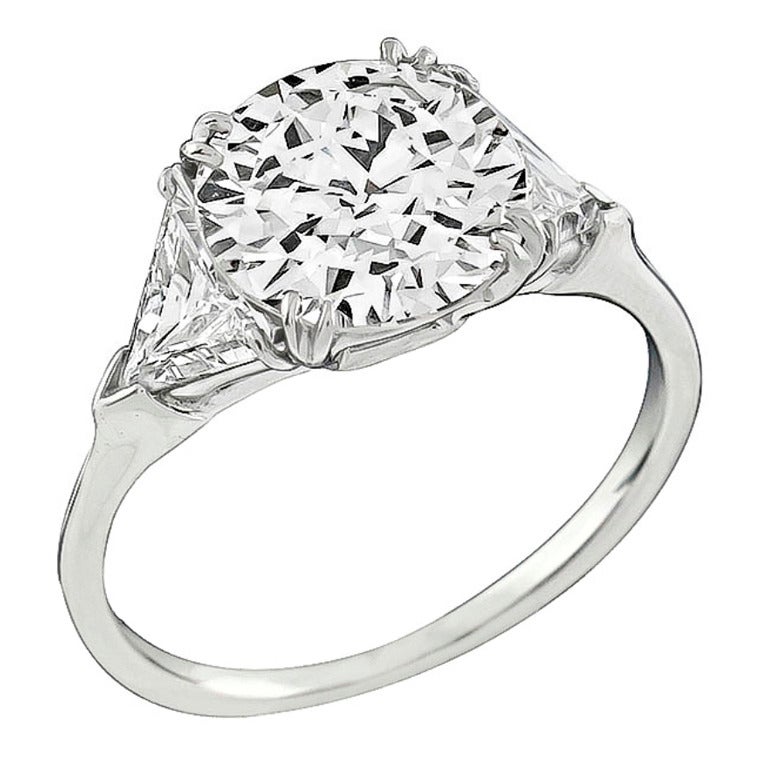 2.22 Carat GIA Cert Diamond Platinum Engagement Ring