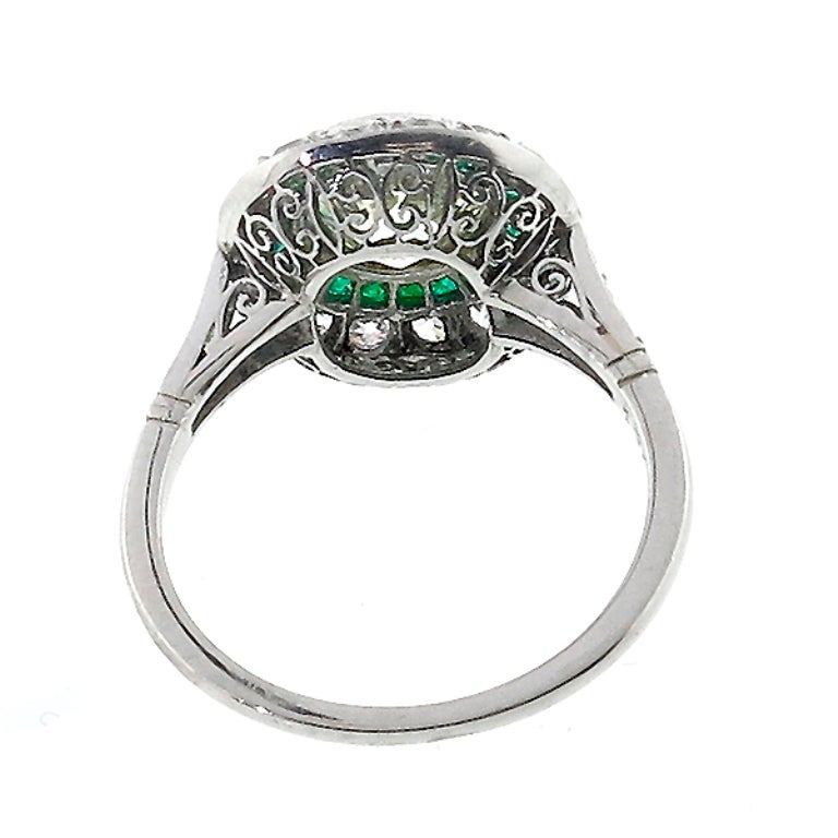 diamond with emerald halo