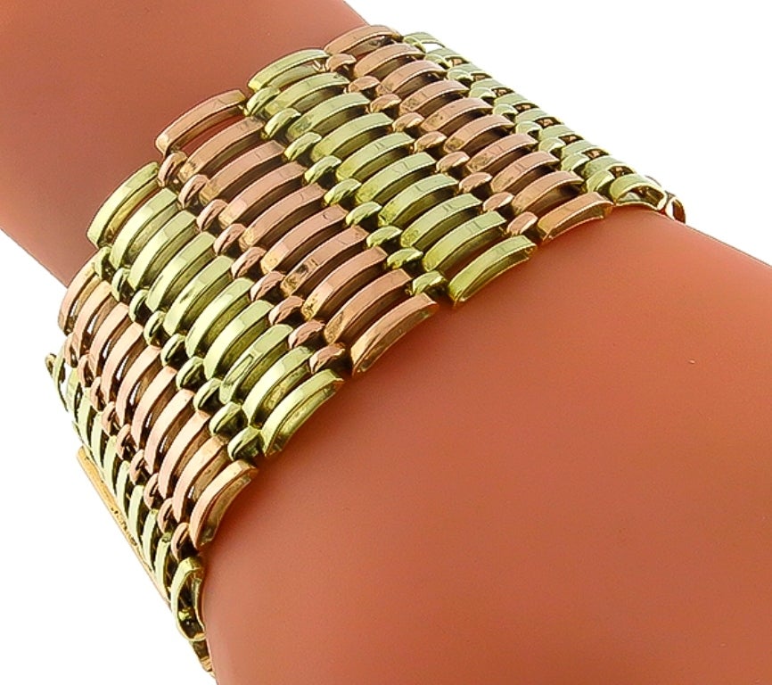 Women's Retro Two Tone Gold Bracelet