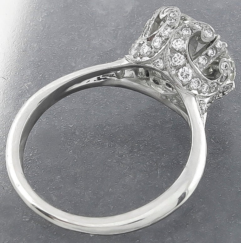 Edwardian Antique GIA Certified 3.11ct Diamond Engagement Ring