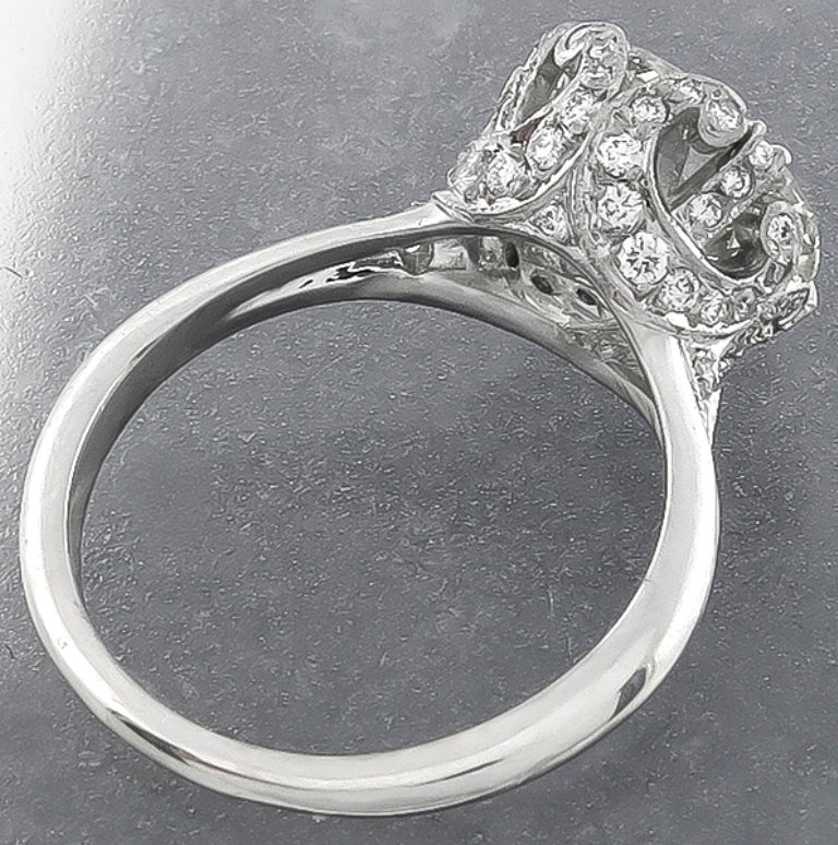 Edwardian Antique GIA Certified 3.11ct Diamond Engagement Ring For Sale