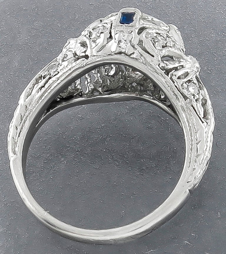 Art Deco 1,05 Karat Platin-Verlobungsring mit GIA-zertifiziertem Diamant (Art déco) im Angebot