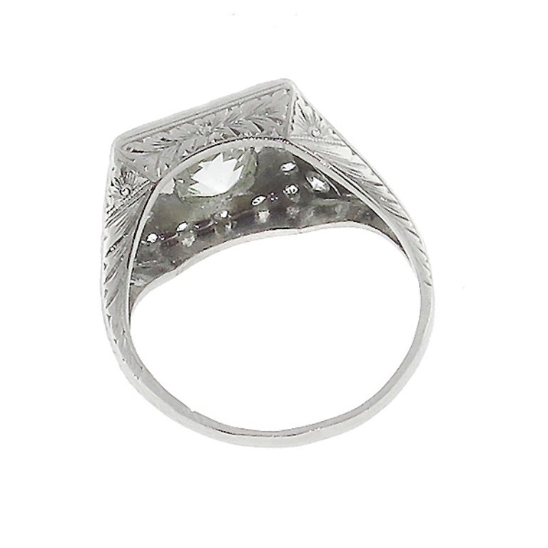 Art Deco 1.24 Carat GIA Cert Old Mine Cut Diamond Platinum Ring For ...