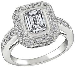 Used GIA 1.01 Carat Diamond Engagement Ring and Wedding Band Set