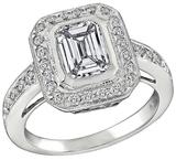 GIA 1.01 Carat Diamond Engagement Ring and Wedding Band Set