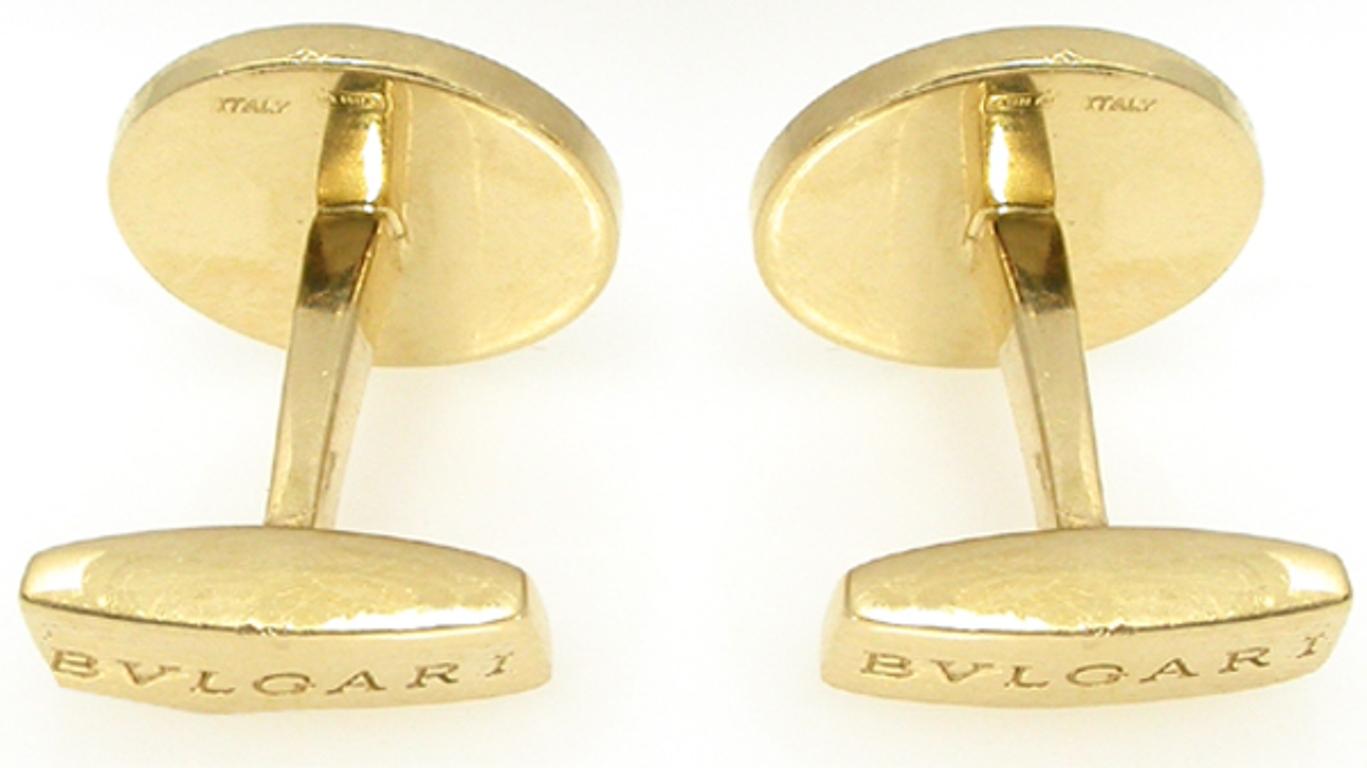 Bulgari Diamond Gold Cufflinks im Zustand „Gut“ in New York, NY