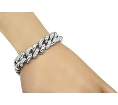 7.00ct Diamond Cuban Link Bracelet in 18k White Gold
