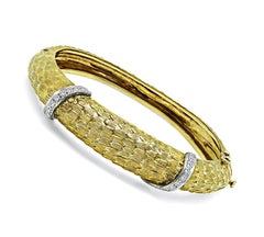 Bracciale rigido in oro 18 carati con diamanti da 0,60 carati