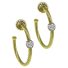 Orecchini a cerchio David Yurman in oro giallo 18 carati