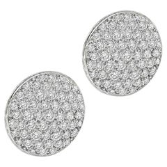 Platinum Circle Earrings with 2.50ct G Color VS Diamonds