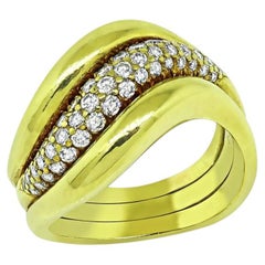 Kurt Wayne 18k Yellow Gold Sculptural Ring, 0.75ct Diamond, Size 8.25