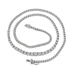 Platinum Tennis Necklace with 6.00ct Round Diamonds, 20th Century