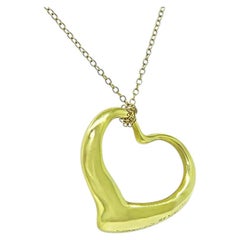 Tiffany & Co. Elsa Peretti 18K Gold Open Heart Pendant Necklace