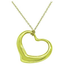 Tiffany & Co. Elsa Peretti 18K Gold Open Heart Pendant Necklace