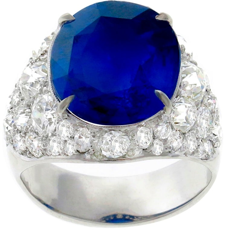 15.76 Carat Sapphire Diamond Gold Cocktail Ring In New Condition For Sale In New York, NY