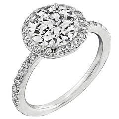 GIA Certified 2.01 Carat Diamond Gold Halo Ring 5