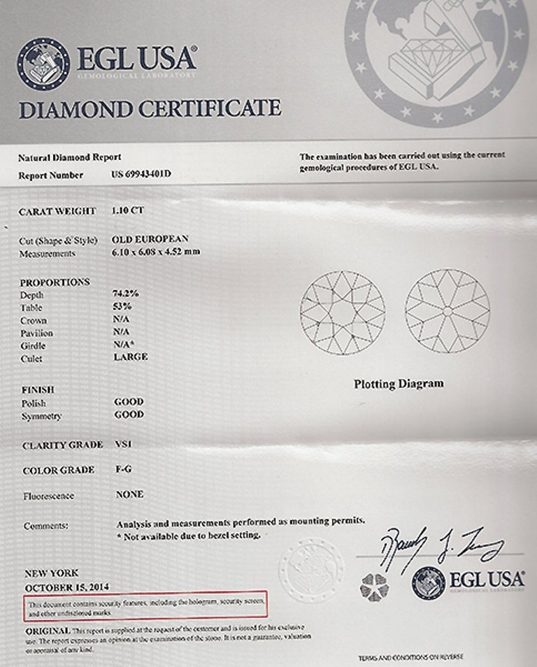 Modern 1.10 Carat Sapphire Diamond Platinum Engagement Ring