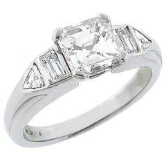 1960s GIA Certified 1.15ct Asscher Cut Diamond Ring