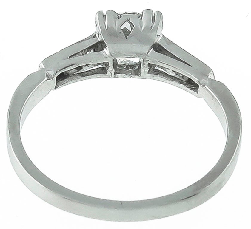 Women's 0.92 Carat Old Mine Brilliant Cut Diamond Platinum Engagement Ring