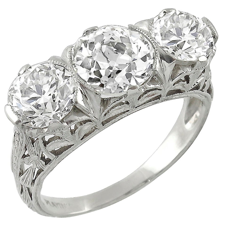 Edwardian GIA 1.71 Carat Center Diamond Ring