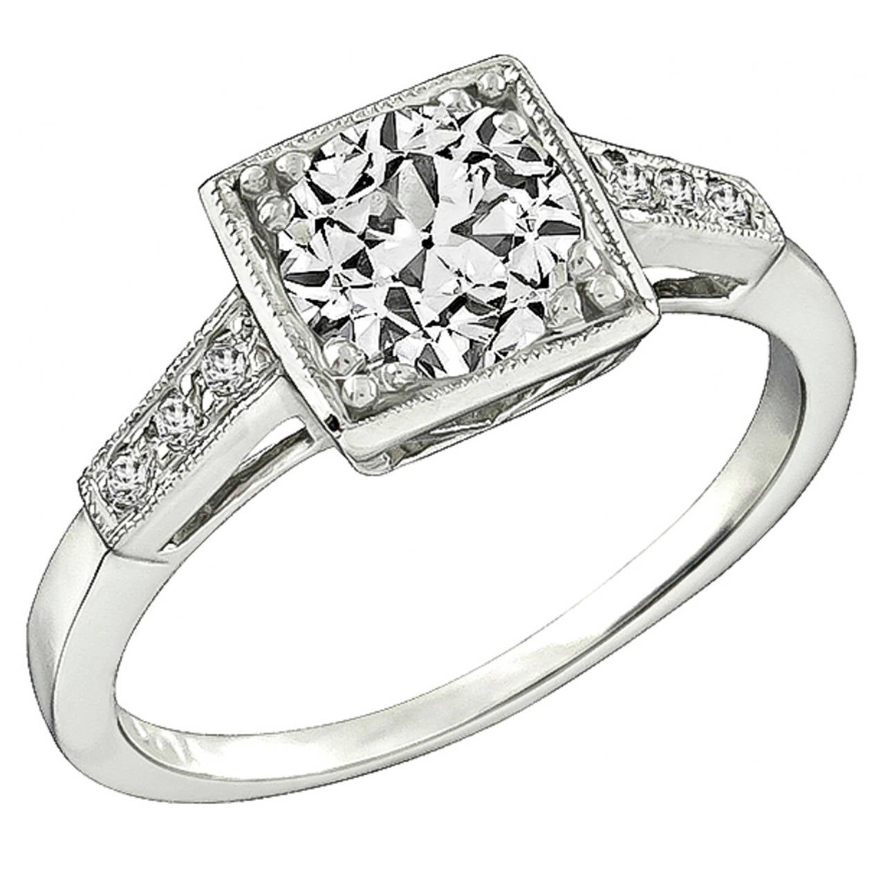 GIA 1.05ct Diamond Platinum Engagement Ring