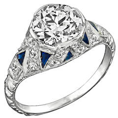 Vintage 1.70ct Diamond Sapphire Engagement Ring