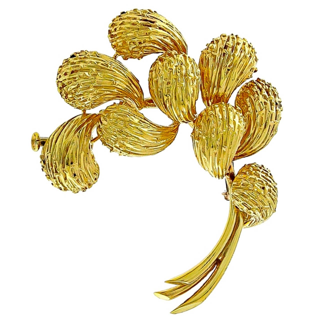 Cartier Gold Floral Pin