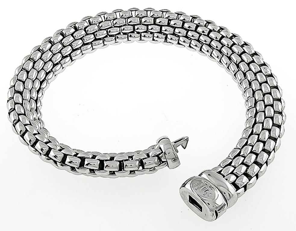 Women's White Gold Fope Bracelet