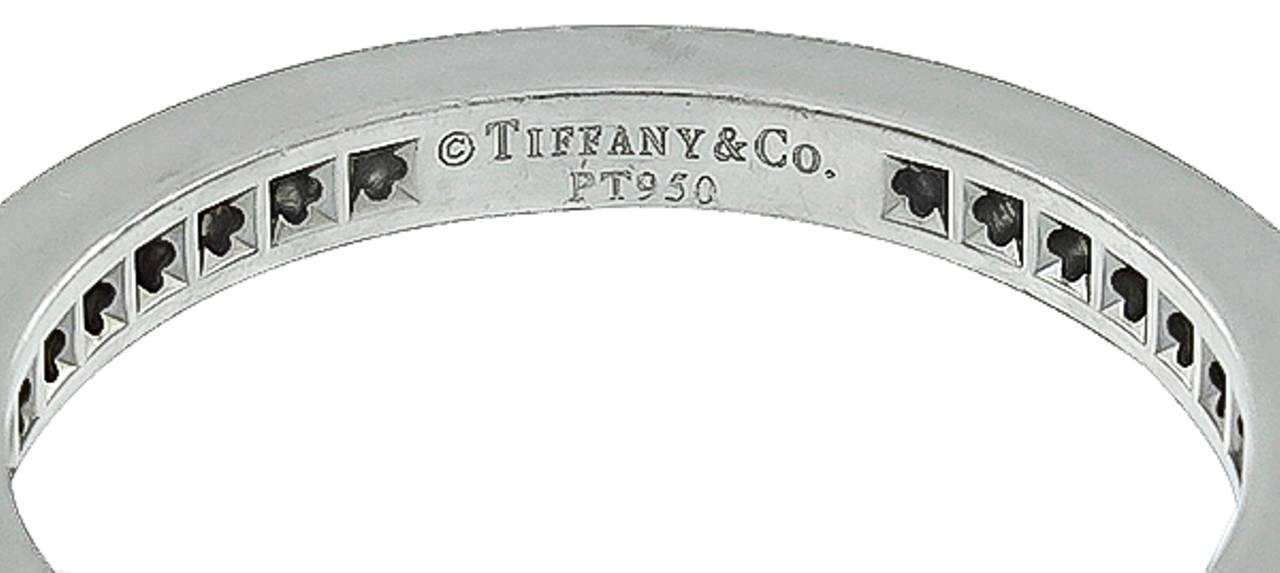 Made of platinum, this band is set with sparkling round cut diamonds that weigh approximately 0.50ct. The color of the diamonds is F with VS1 clarity.
The band is a size 6.

Inventory #73777PSBS